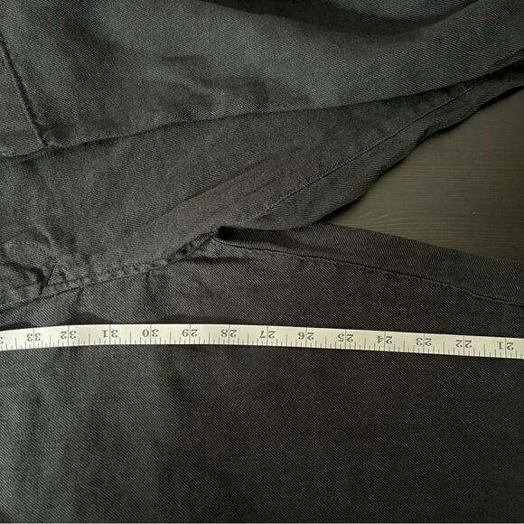 Zara Pants Womens Size 34 Black High Rise Tapered Linen Blend Relaxed Fit Pocket - Picture 14 of 15